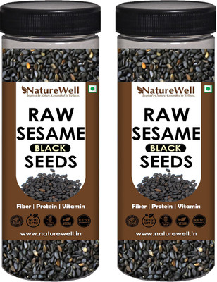 Naturewell Twin Pack of Black Sesame Seeds / Black till (Raw Seed) 2 Packs of 150 Gram Each Sesame Seeds(2 x 150.5 g)