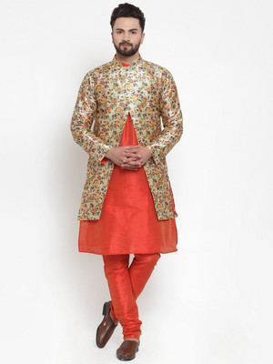 ABH Lifestyle Men Kurta Churidar Ethnic Jacket Set