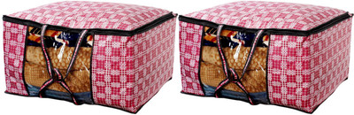The Furnishing Tree Checkered Pattern Blanket/Quilt Bag TFTBK50_L2Combo(Magenta)