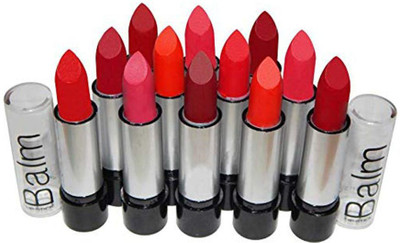 Red Ballons Balm Super Matte Lipstick Combo Pack of 12 (Multicolor)(Grey, 24 g)