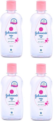 JOHNSON'S Baby Oil with Vitamin E (100ml) (pack of 4)(400 ml)