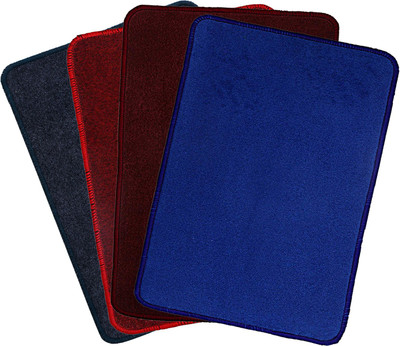 KUBER INDUSTRIES Microfiber Bathroom Mat(Grey & Blue & Red & Maroon, Free, Pack of 4)