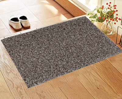 KUBER INDUSTRIES Rubber Door Mat(Brown & White, Free)