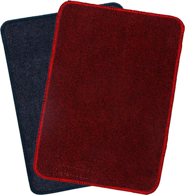 KUBER INDUSTRIES Microfiber Bathroom Mat(Grey & Red, Free, Pack of 2)