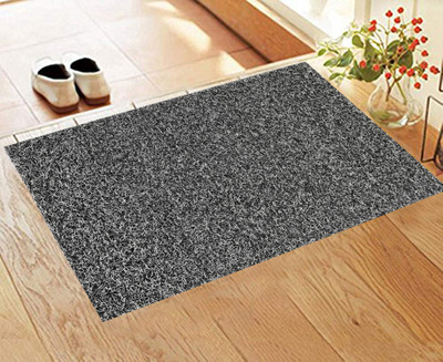 KUBER INDUSTRIES Rubber Door Mat(Black & White, Free)