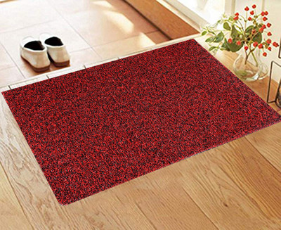 KUBER INDUSTRIES Rubber Door Mat(Red & Black, Free)