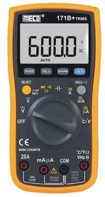 Meco 171 B + 3 Digit / 6000 Count TRMS Auto ranging Digital Multi meter with Holster Digital Multimeter(Yellow, Grey 6000 Counts) Meco 171 B + 3 Digit / 6000 Count TRMS Auto ranging Digital Multi meter with Holster Digital Multimeter(Yellow, Grey 6000 Counts)