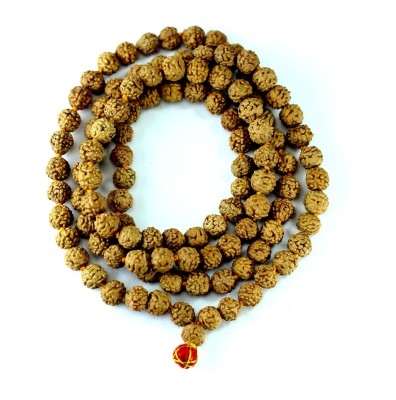 SHIVOHAM 5-Mukhi Jal-Doob Rudraksha certfied 108+1 Beads (6-7mm) Wood Necklace
