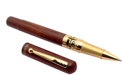 Ledos Insight Unique Rose Wood Designer & Gold Roller Ball Pen(Ink Color - Blue)