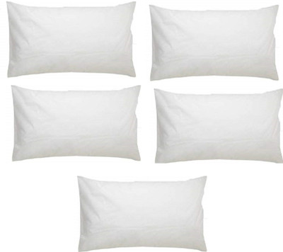 GKM Polyester Fibre Solid Sleeping Pillow Pack of 5(White)