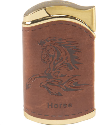 Ovatic All Purpose F-S lighter PIA INTERNATIONAL LEATHER COVERED Pocket Lighter(Gold)