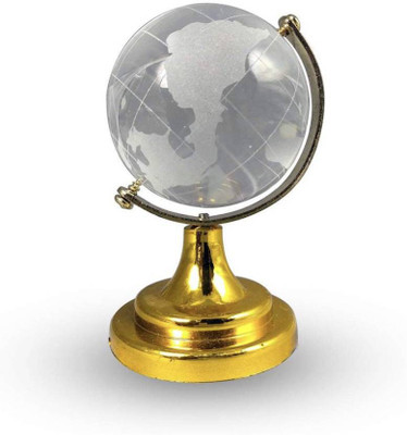 9tees Mart Vastu / Feng Shui / Crystal Globe For Success And protect From nagetive vibrations Decorative Showpiece  -  8 cm(Crystal, Gold)