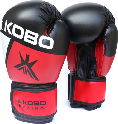 KOBO P.U Leather Boxing, Punching Bag Sparring Training Gym Muay Thai Mitts Fight Boxing Gloves(Multicolor)