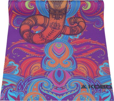 KOBO AC-18 Athletic Yoga Mat 4 mm Thick 6 Feet x 2 Feet Exercise Non-Slip and Anti-Tear Multicolor 4 mm Yoga Mat