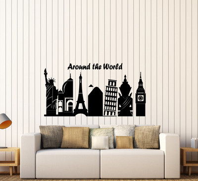 amazinghub 100 cm a_roundworld Self Adhesive Sticker(Pack of 1)