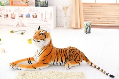 whitestarall 90 CM Tiger Wild Animal Original Looking Stuff Toy  - 15 cm(Brown)