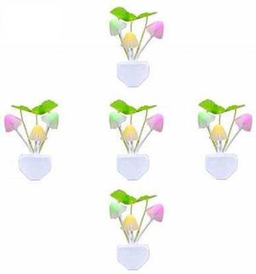 JoyIsland Pack of 5 Mushroom light automatic sensor night lamp Night Lamp(13 cm, Multicolor)