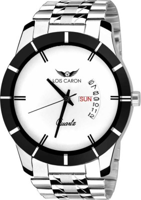 LOIS CARON LCS-8074 WHITE DIAL DAY & DATE FUNCTIONING Analog Watch  - For Men