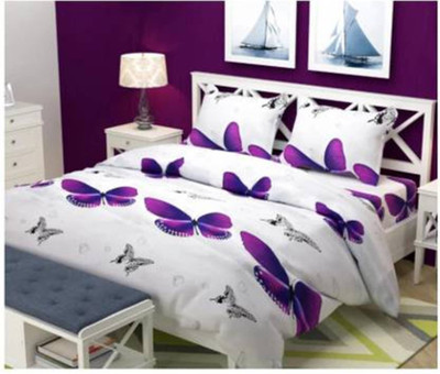 LOXICA 150 TC Polyester Double Printed Flat Bedsheet(Pack of 1, Multicolor)