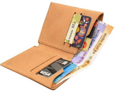 ABYS Men Brown Genuine Leather Wallet(6 Card Slots)