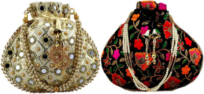 lookingfab Potli Matka Combo-22(Golden,Black) Potli