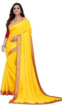 SARETRA MALL Self Design Chinnalapattu Chiffon Saree(Yellow)