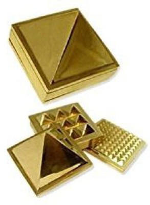 Anjaneya Brass Multi Layer vastu Correction Small Pyramid Closed Set Decorative Showpiece  -  5 cm(Brass, Gold)