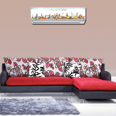 RANGOLI 90 cm Air Conditioner Around the World Sticker Self Adhesive Sticker(Pack of 1)