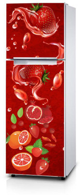 Printart 40 cm Fruit Fridge Wallpaper, Sticker, Skin, Decals Large Vinyl,3D Stickers. Self Adhesive Sticker(Pack of 1)