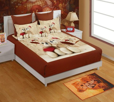 Superfine 300 TC Velvet King Abstract Flat Bedsheet(Pack of 1, Multicolor)