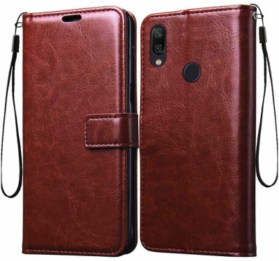 Slugabed Flip Cover for Xiaomi Mi Redmi Note 7, Xiaomi Mi Redmi Note 7S, Xiaomi Mi Redmi Note 7 Pro(Brown, Cases with Holder, Pack of: 1)