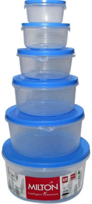MILTON Plastic Utility Container  - 3000 ml, 2000 ml, 1000 ml, 600 ml, 400 ml, 200 ml(Pack of 6, Clear)