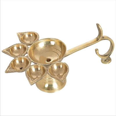 dorvik collections Brass Panch aarti Deepak/Five face aarti/Deepak Diya for Pooja Room/Panch Diya for Daily Pooja use/panchmukhi Diya for Pooja with Designer Curved Handle for Holding Brass Table Diya(Height: 3 inch) dorvik collections Brass Panch aarti Deepak/Five face aarti/Deepak Diya for Pooja Room/Panch Diya for Daily Pooja use/panchmukhi Diya for Pooja with Designer Curved Handle for Holding Brass Table Diya(Height: 3 inch)
