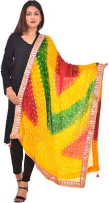 PK BANDHANI Silk Blend, Art Silk Printed, Embroidered Women Dupatta