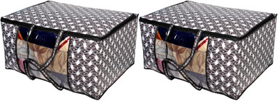 The Furnishing Tree Interlocked Ropes Pattern Blanket/Quilt Bag Combo 2 Small Sized TFTBK52_S2Combo(Grey)