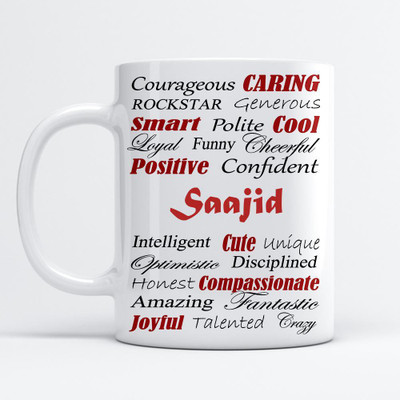Beautum Amazing Personality Saajid (350) ml Good Personality White Ceramic Coffee Mug(350 ml)