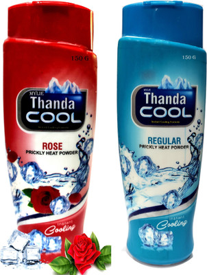 Mylie Thanda Cool Rose & Regular Prickly Heat Powder(2 x 150 g)