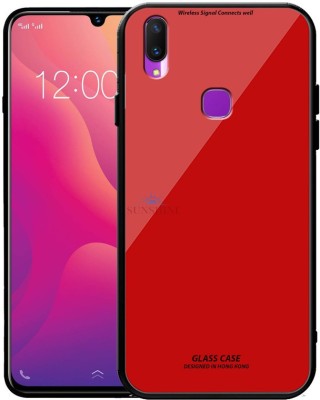 SUNSHINE Back Cover for Vivo Y95 - Luxurious 9H Toughened Glass Back Case Shockproof TPU Bumper(Red, Dual Protection, Pack of: 1)