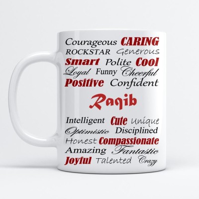 Beautum Amazing Personality Raqib (350) ml Good Personality White Ceramic Coffee Mug(350 ml)