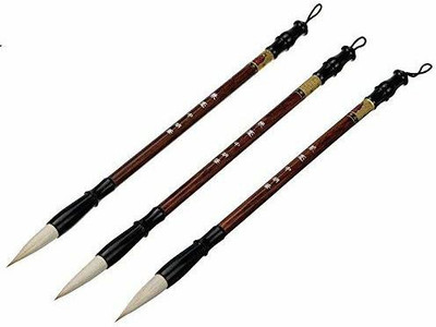 Sabahz Trading Professional Chinese Calligraphy/Drawing Brush Set of 3 pc(Set of 3, Multicolor)