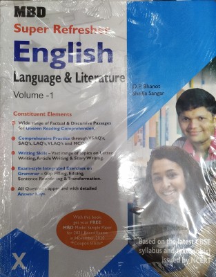 MBD Super Refresher English Language And Literature Class-10 ( Based On The Latest CBSE Syllabus Issued By NCERT ) For (2020-2021) Examination(Paperback, MBD)