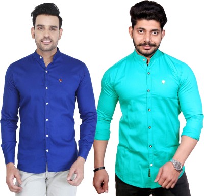 FUBAR Men Solid Party Multicolor Shirt(Pack of 2)