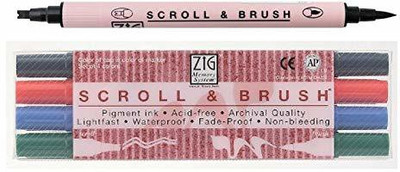 Zig ARTIST , STUDENT The ZIG Memory System Scroll and Brush Pens are versatile in use as they possess a notched scroll tip for calligraphy writing and a flexible brush tip for rubber stamping and brush lettering. Nib Sketch Pens(Set of 4, RED, BLACK , NAVY , GREEN) Zig ARTIST , STUDENT The ZIG Memory System Scroll and Brush Pens are versatile in use as they possess a notched scroll tip for calligraphy writing and a flexible brush tip for rubber stamping and brush lettering. Nib Sketch Pens(Set of 4, RED, BLACK , NAVY , GREEN)