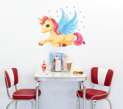 Wallzone 50 cm Colorfull Horse Removable Sticker(Pack of 1)
