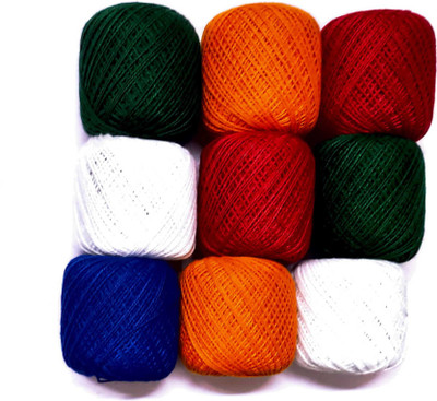 KHUSHA CREATIONS multicolor Thread(9 m Pack of9)