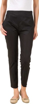 TNQ Slim Fit Women Black Trousers