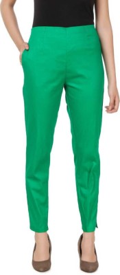 TNQ Slim Fit Women Green Trousers