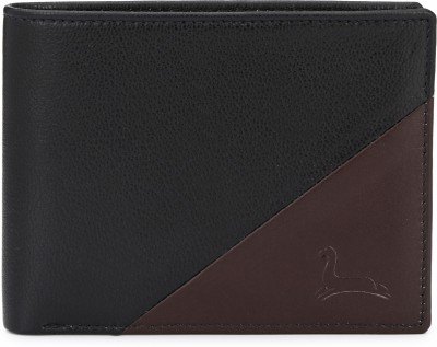 Pacific Gold Men Black Genuine Leather Wallet(3 Card Slots)