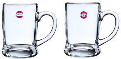 1st Time (Pack of 2) Funky Stylish Transparent Beer Mug With Handle, Glass, Clear, 400ml Set Of 2-Kt22 Glass Set Beer Glass(400 ml, Glass, Clear)