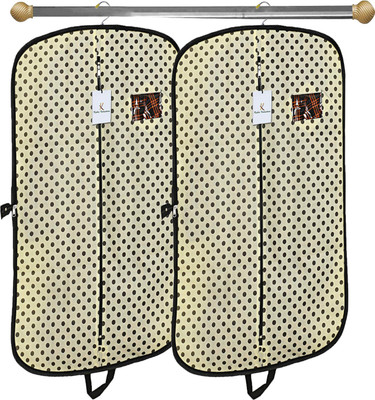 KUBER INDUSTRIES Designer Polka Dots Printed 2 Pieces Foldable BILLION042018(Cream)